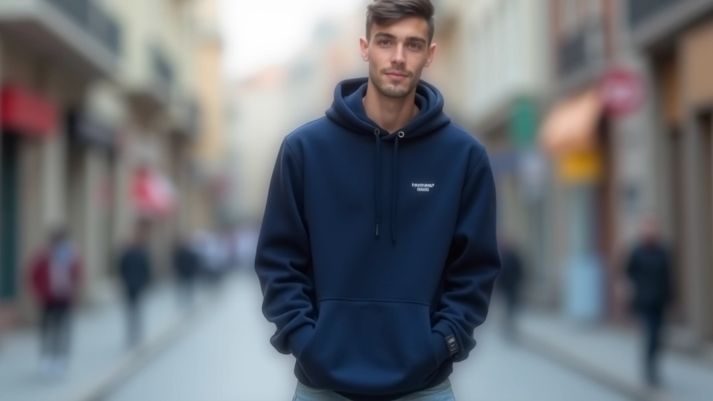 Genç erkek İstanbul'da oversize hoodie ve sneaker giymiş, şehir arka planında durmuş, sokak stili portresi